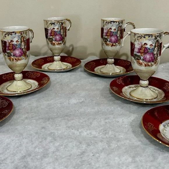 Vintage Royal Vienna porcelain demitasse set(6 cups/saucers)
